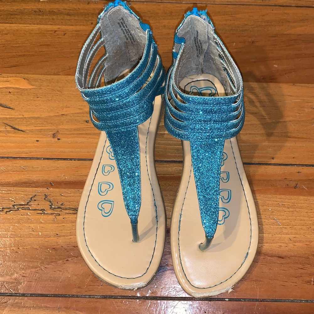 Children’s Place Turquoise Glitter Sandals Size 3